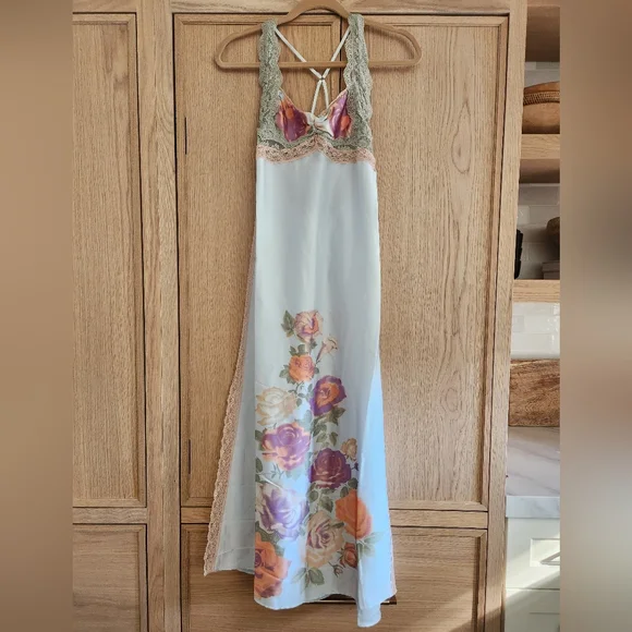 Free People Intimates Just Dreamy Maxi Slip Floral Lace Nightgown Dress Nightie - Picture 6 of 10